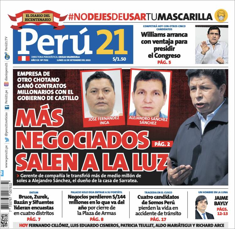 Portada de Perú 21 (Per&uacute;)
