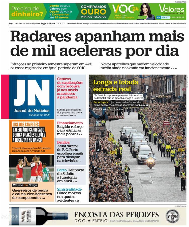 Portada de Jornal de Notícias (Portugal)
