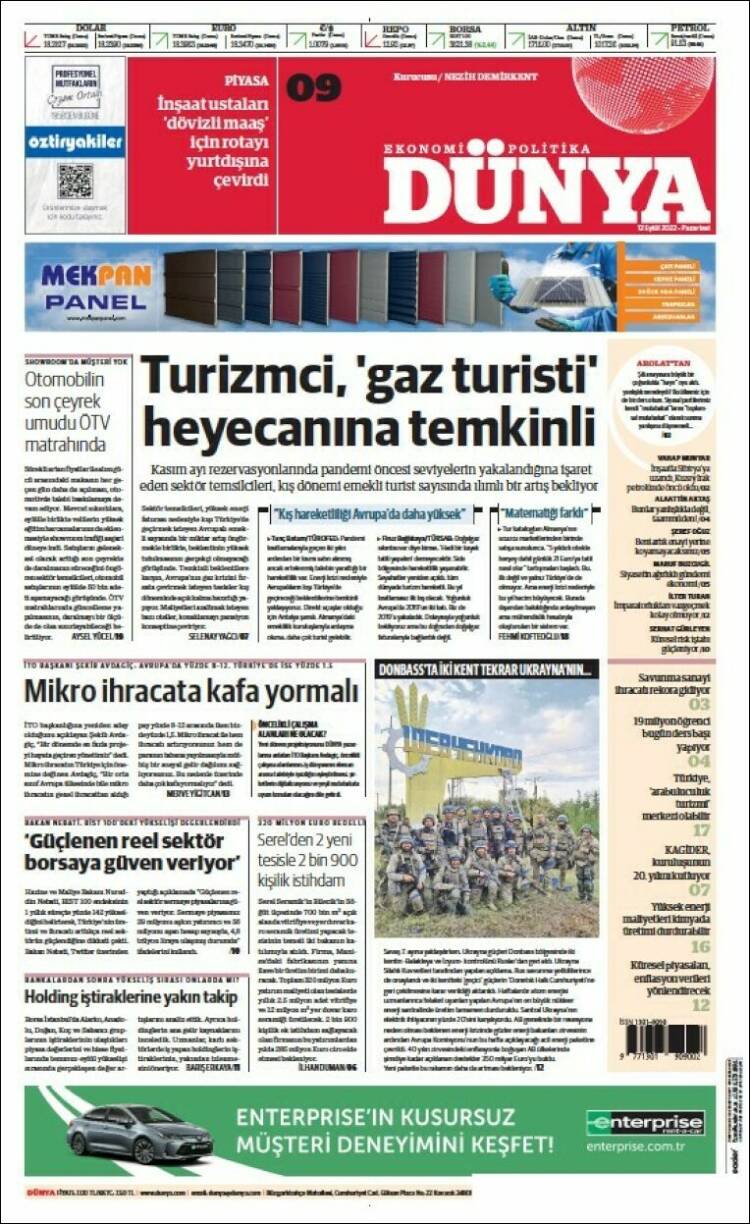 Portada de Dünya (Turqu&iacute;a)