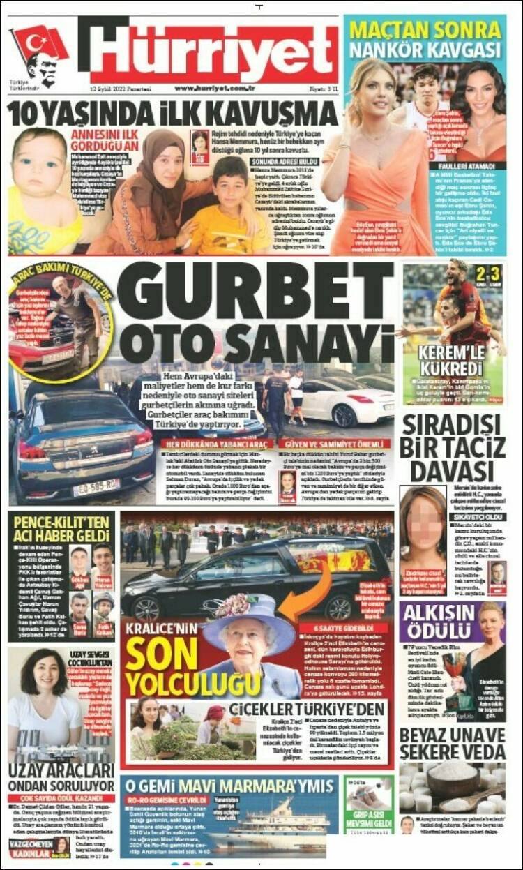Portada de Hürriyet (Turqu&iacute;a)