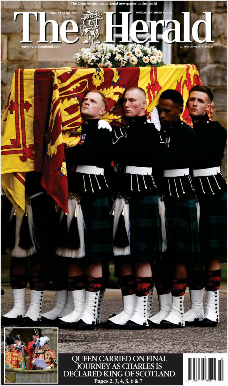 Portada de The Herald (Reino Unido)