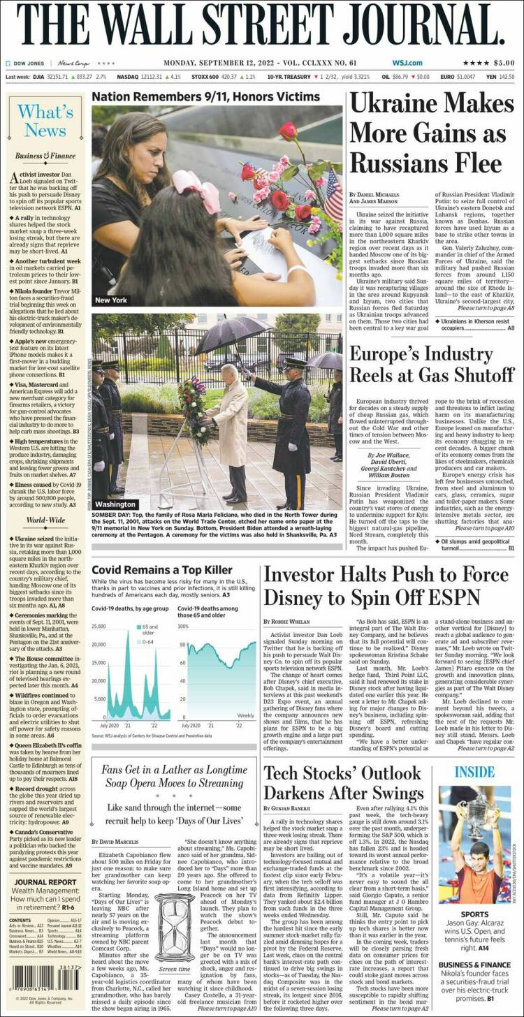 Portada de Wall Street Journal (USA)