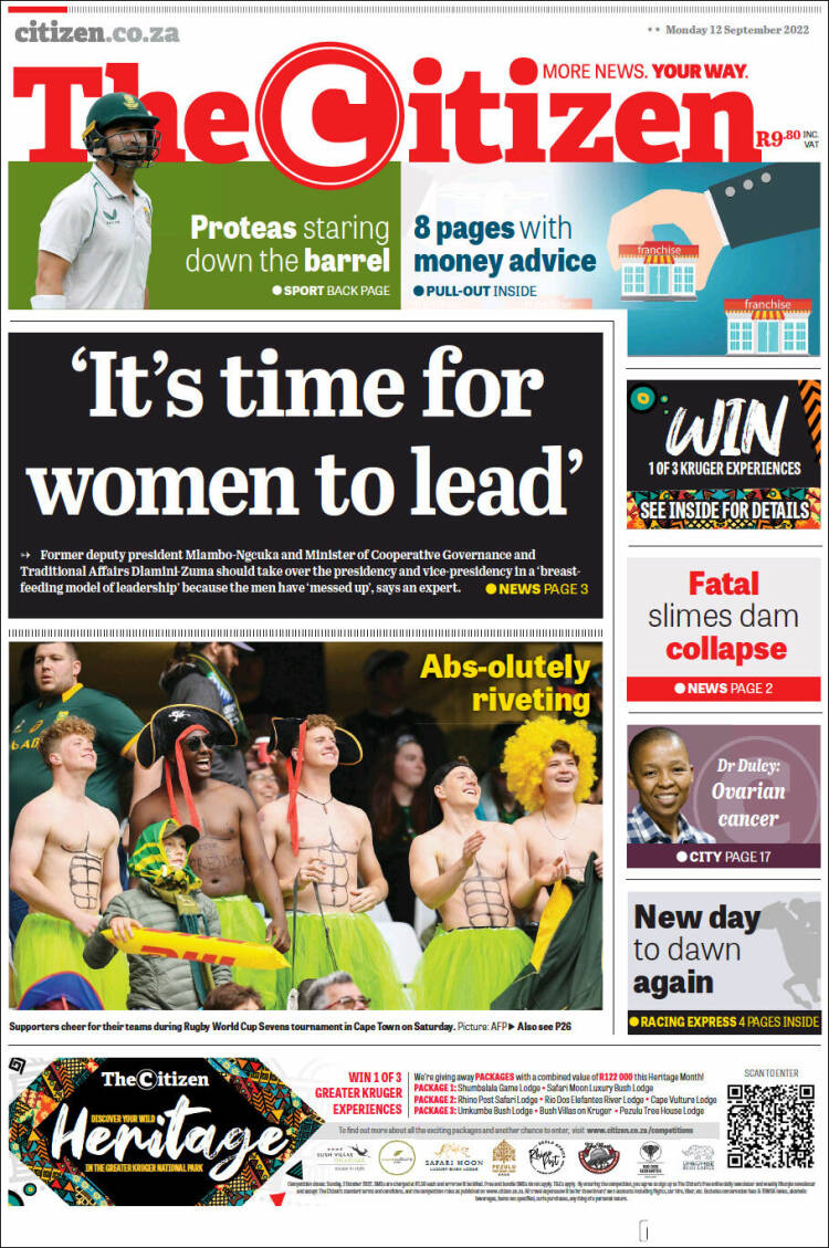 Portada de The Citizen (Sud&aacute;frica)