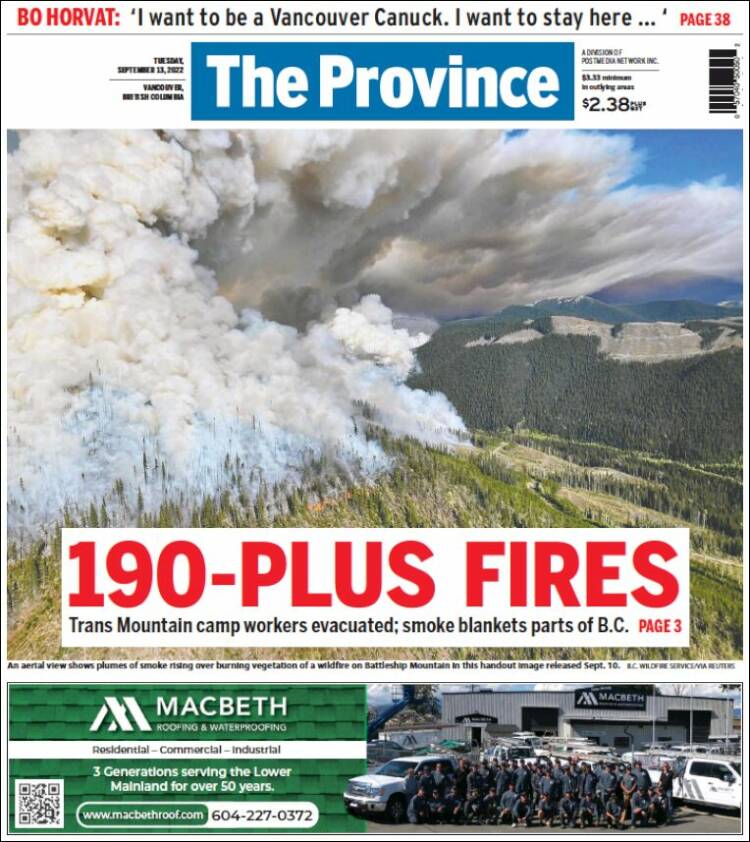 Portada de The Province (Canadá)