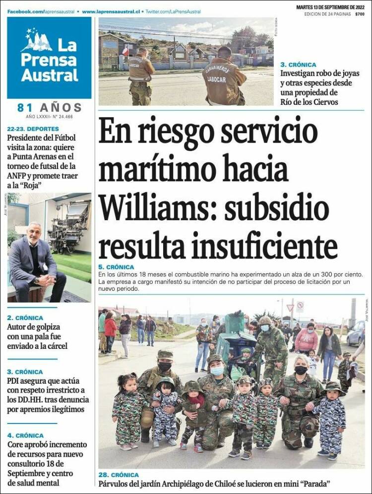 Portada de El Magallanes (Chili)