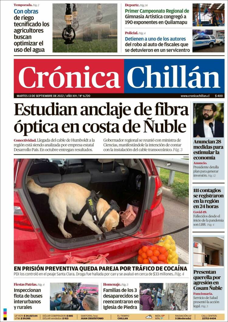 Portada de Crónica Chillán (Chili)