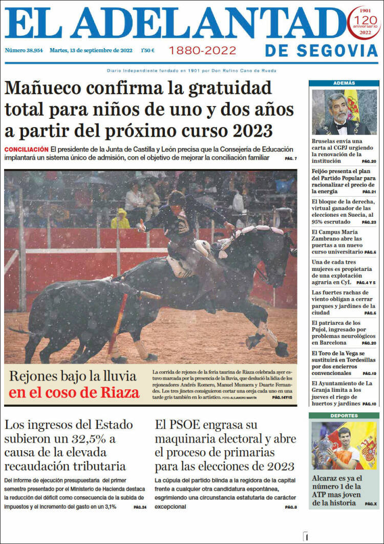 Portada de El Adelantado de Segovia (España)