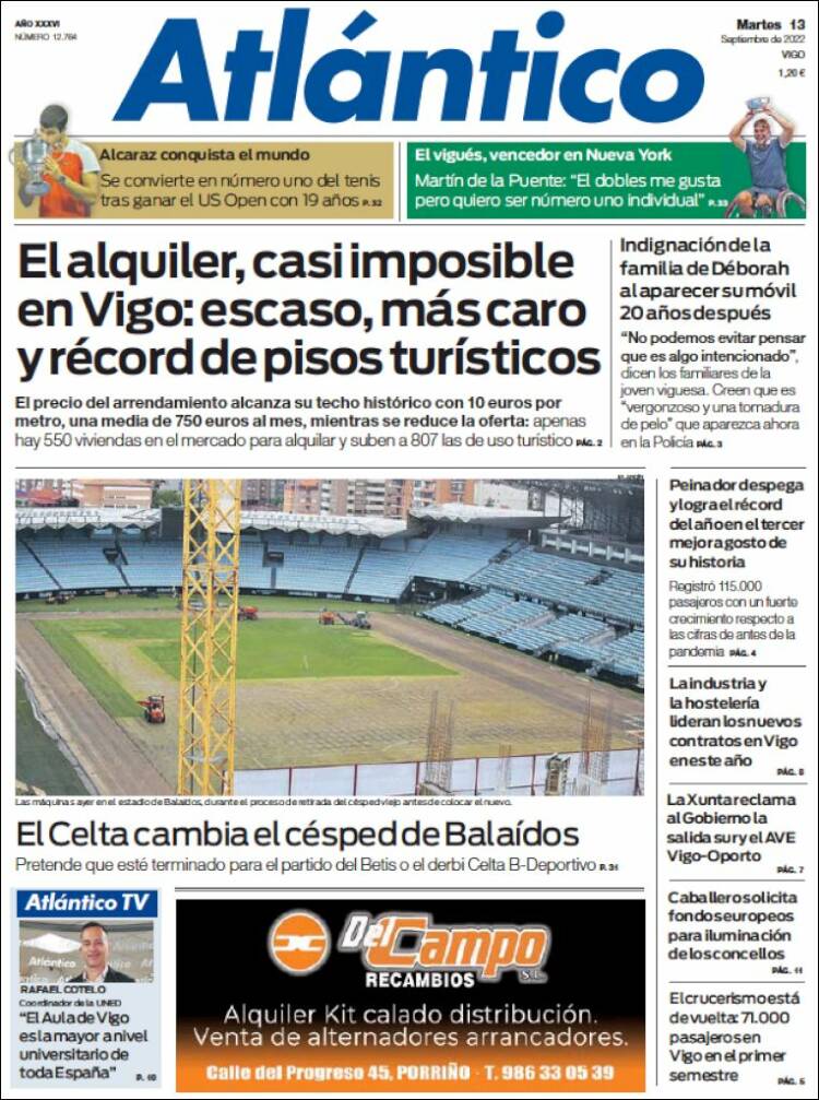 Portada de Atlántico Diario (España)