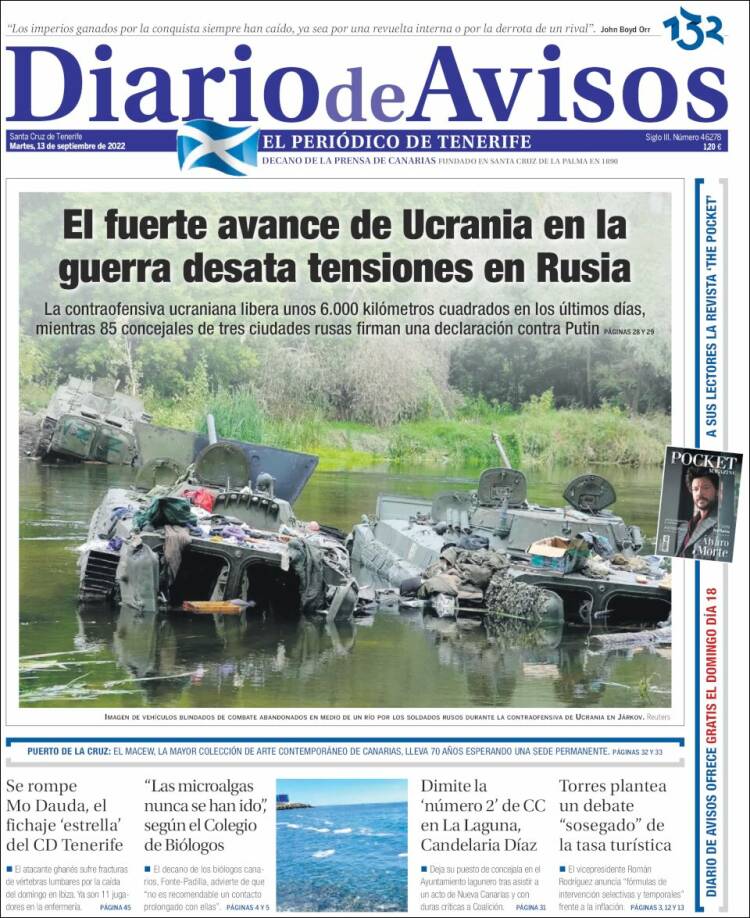 Portada de Diarios de Avisos (España)