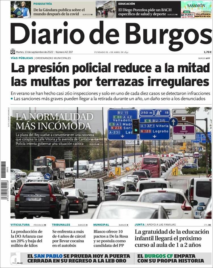 Portada de Diario de Burgos (España)