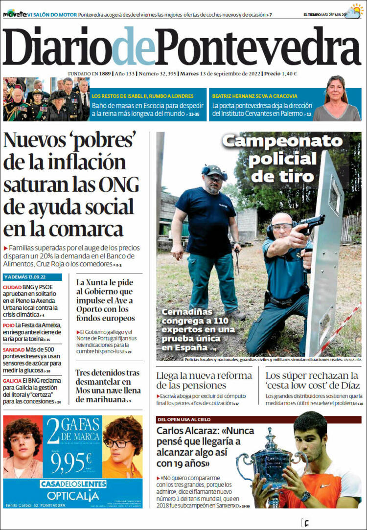 Portada de Diario de Pontevedra (España)