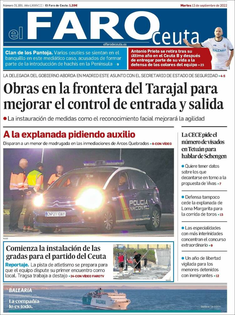 Portada de El Faro de Ceuta (España)