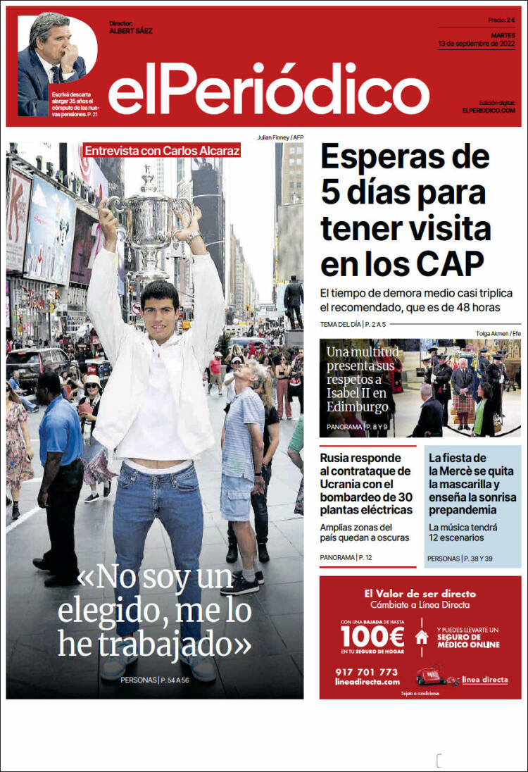 Portada de El Periódico (España)