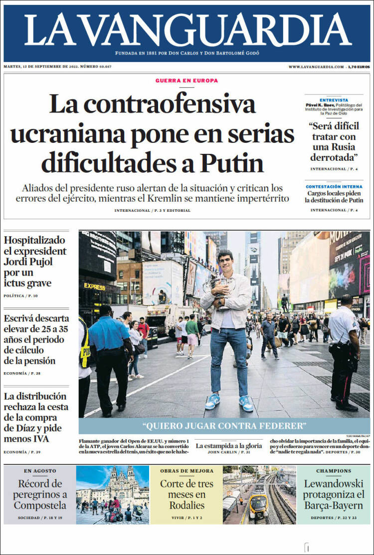 Portada de La Vanguardia (España)