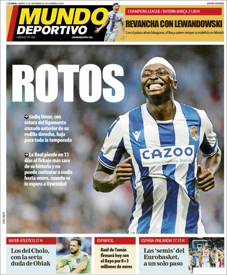 Portada de Mundo Deportivo Gipuzkoa (España)