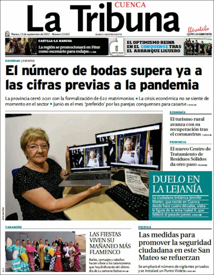 Portada de La Tribuna de Cuenca (España)