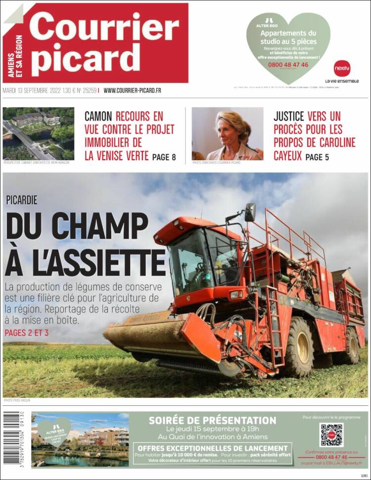 Portada de Courrier Picard (France)
