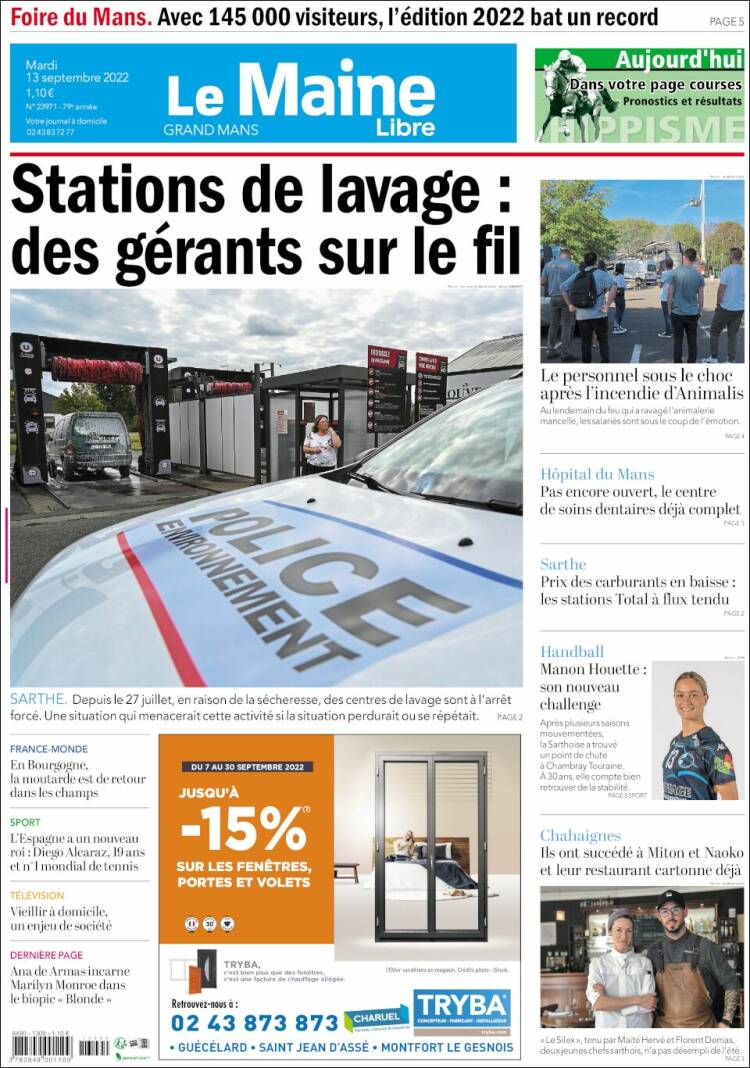 Portada de Le Maine Libre (France)