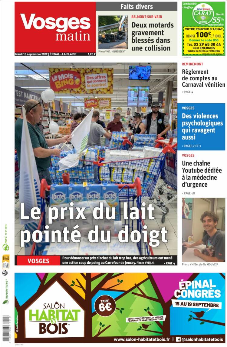 Portada de Vosges Matin (France)