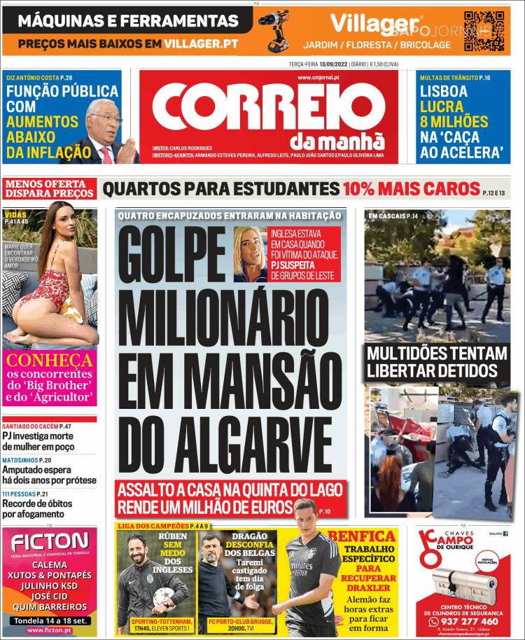 Portada de Correio da Manhã (Portugal)
