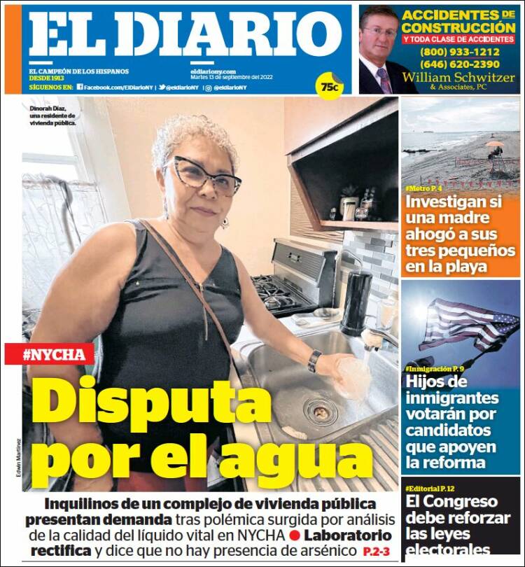 Portada de El Diario NY (USA)