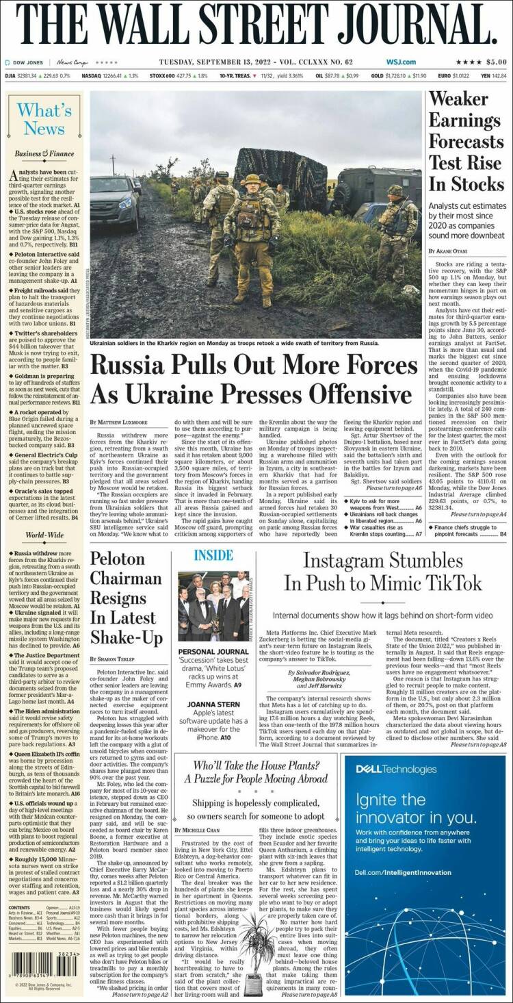 Portada de Wall Street Journal (USA)