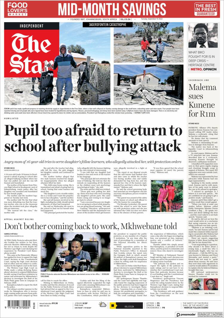 Portada de The Star (Afrique du Sud)