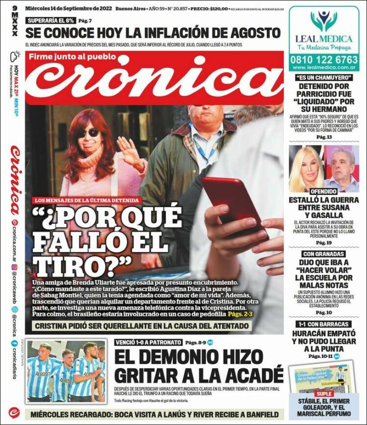 Portada de Diario El Libertador (Argentina)