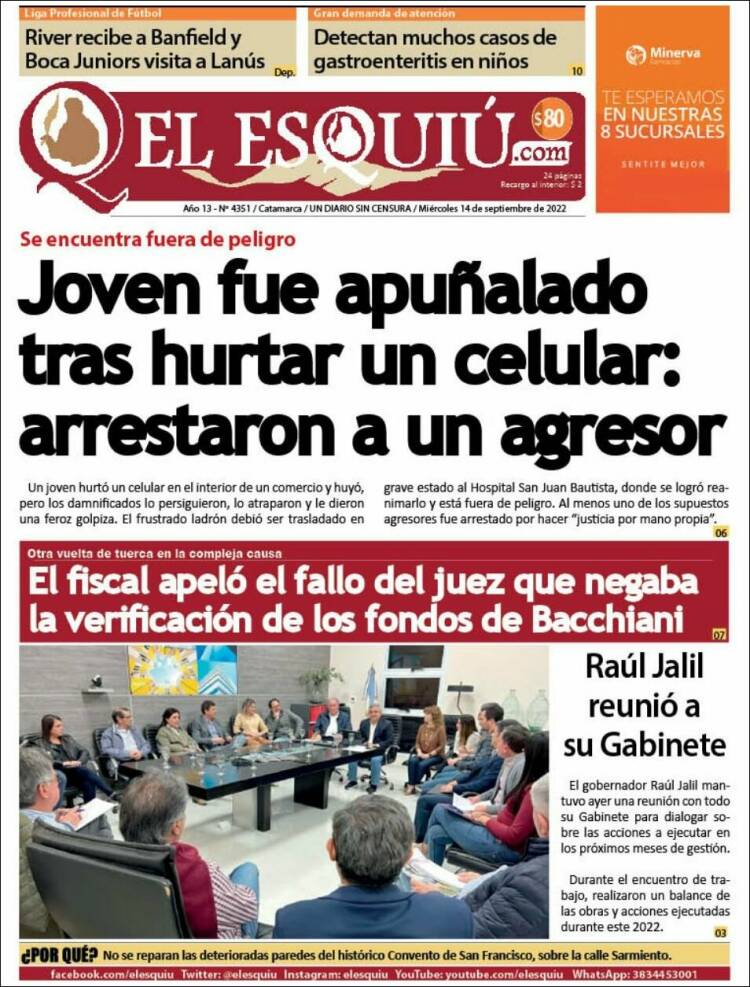 Portada de El Esquiu (Argentina)