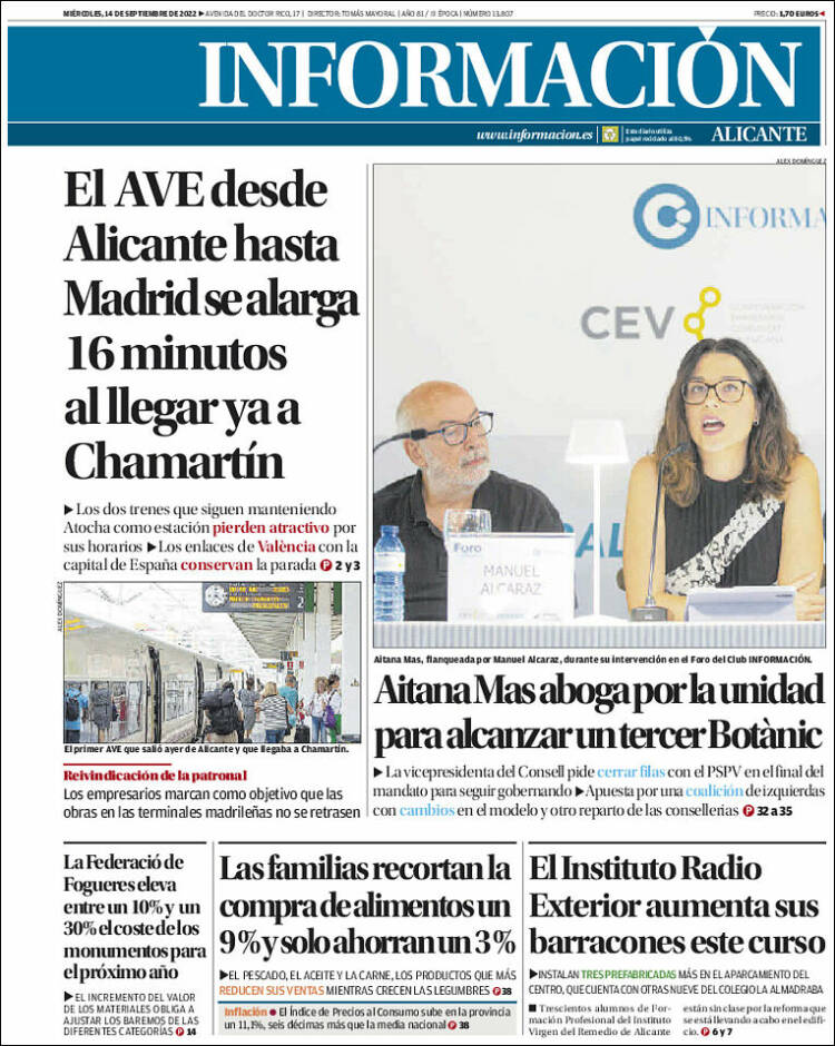 Portada de Diario Información (España)