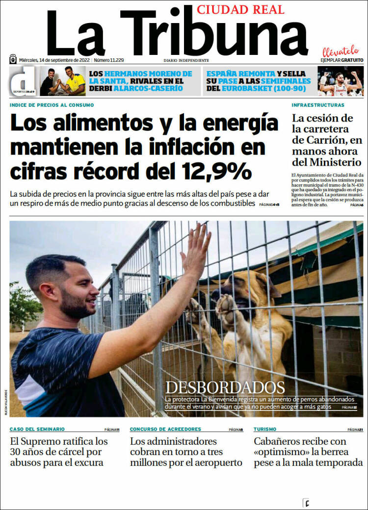 Portada de La Tribuna de Ciudad Real (España)