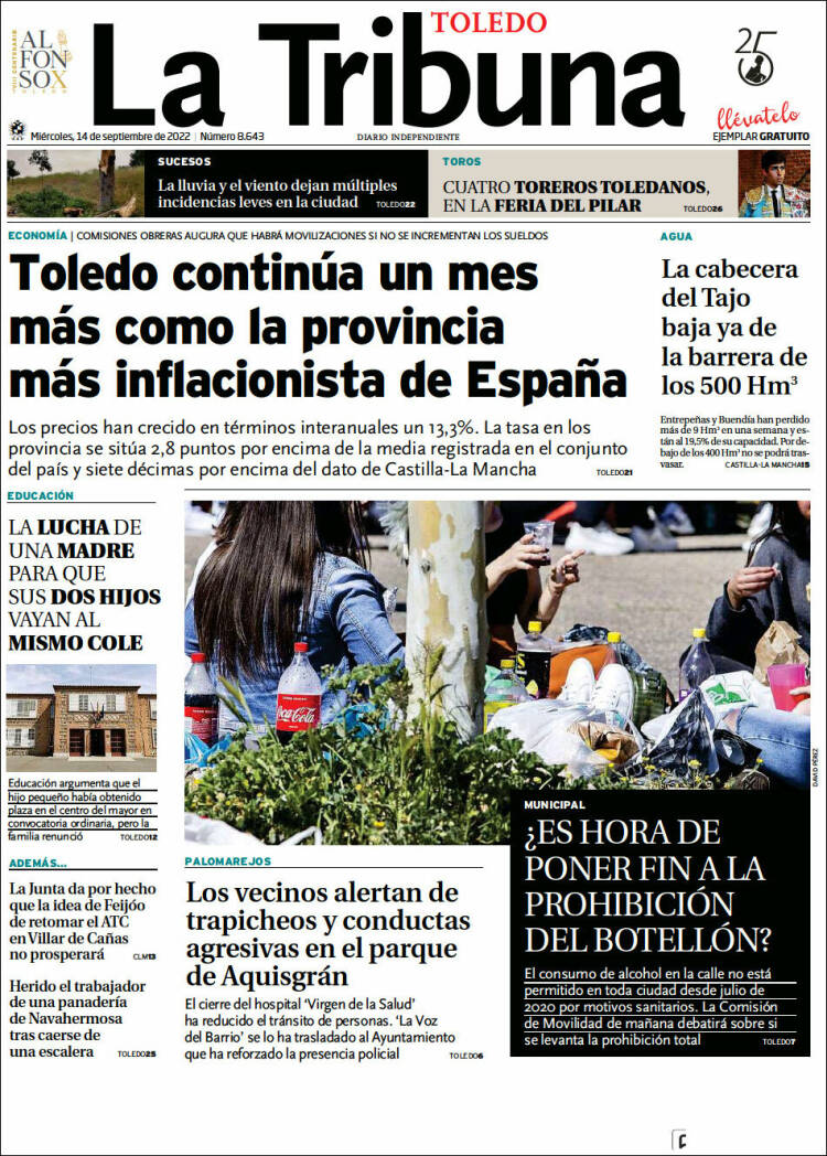 Portada de La Tribuna de Toledo (España)