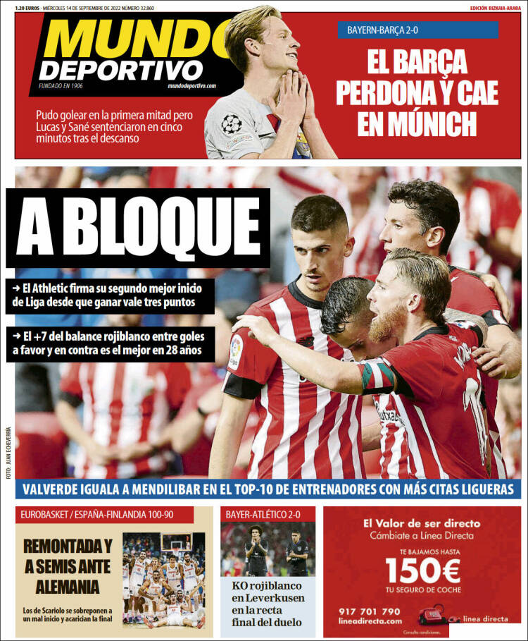 Portada de Mundo Deportivo Bizkaia (España)