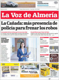 Portada de La Voz de Almería (España)