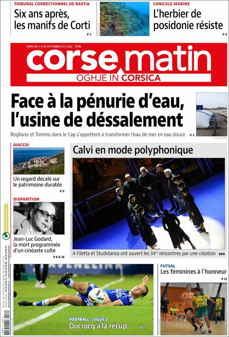 Portada de Corse-Matin (France)