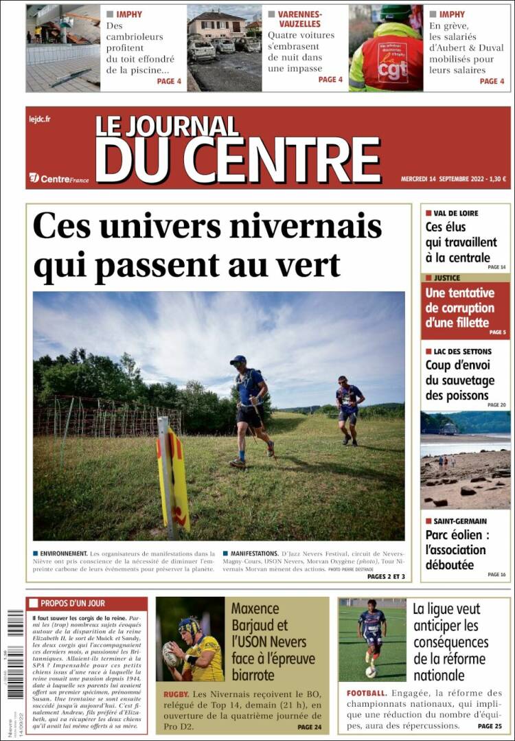 Portada de Le Journal du Centre (France)