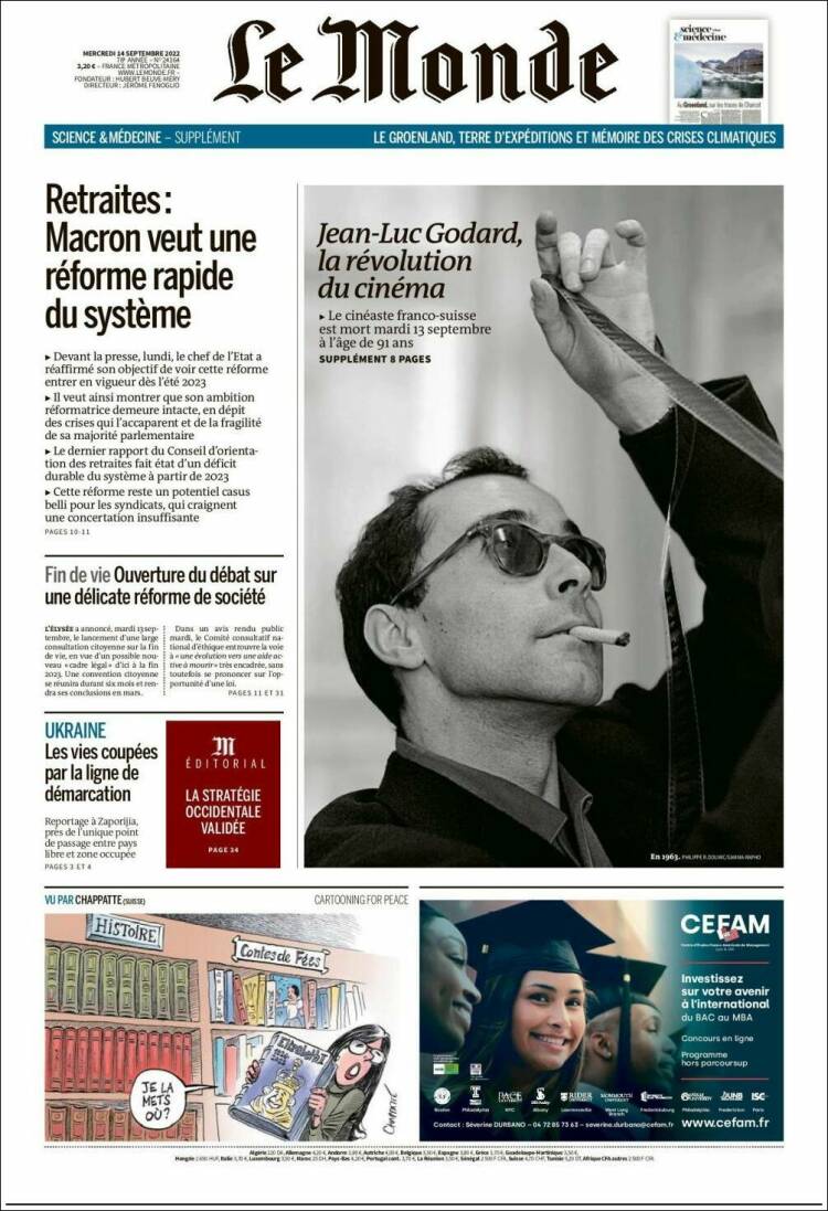 Portada de Le Monde (France)