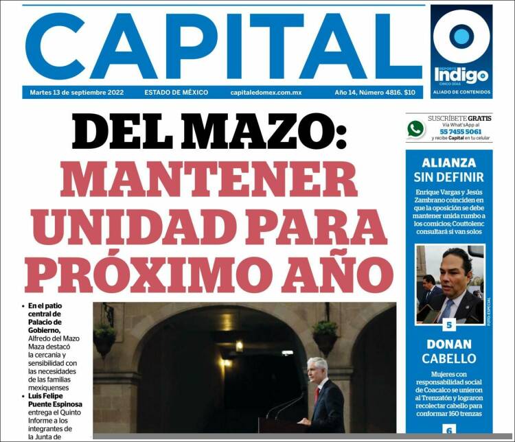 Portada de Capital México (Mexique)