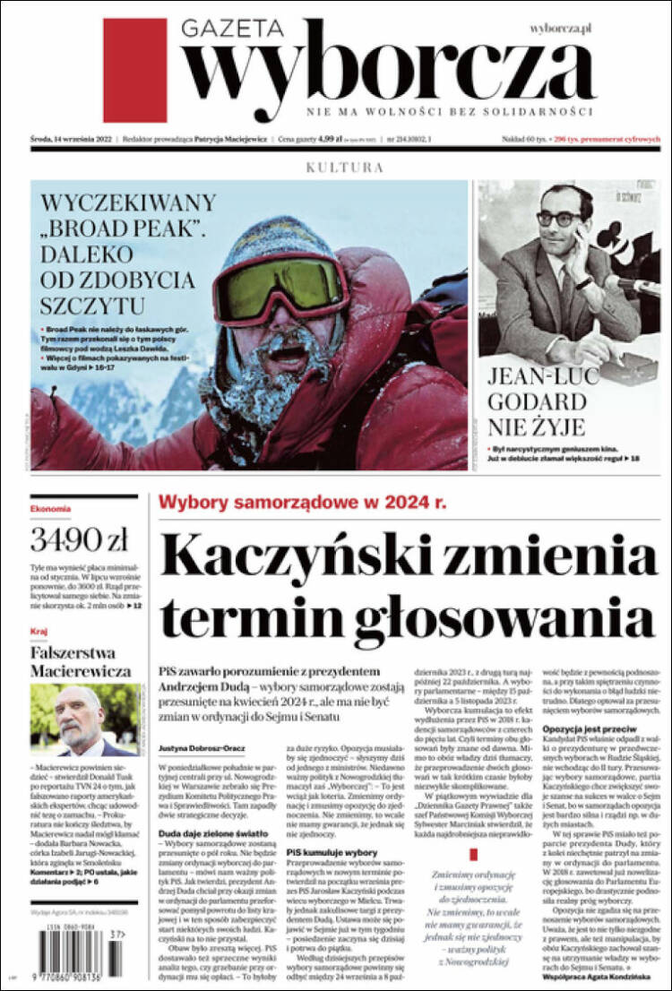 Portada de Gazeta Wyborcza (Poland)