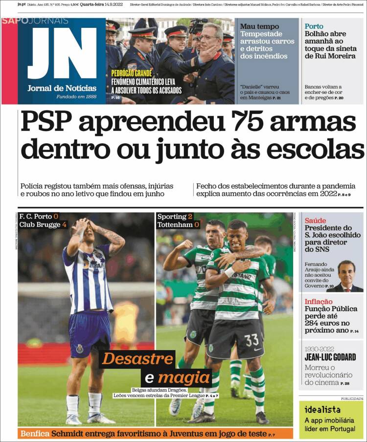 Portada de Jornal de Notícias (Portugal)