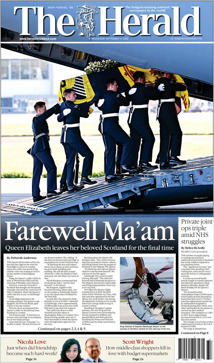 Portada de The Herald (United Kingdom)