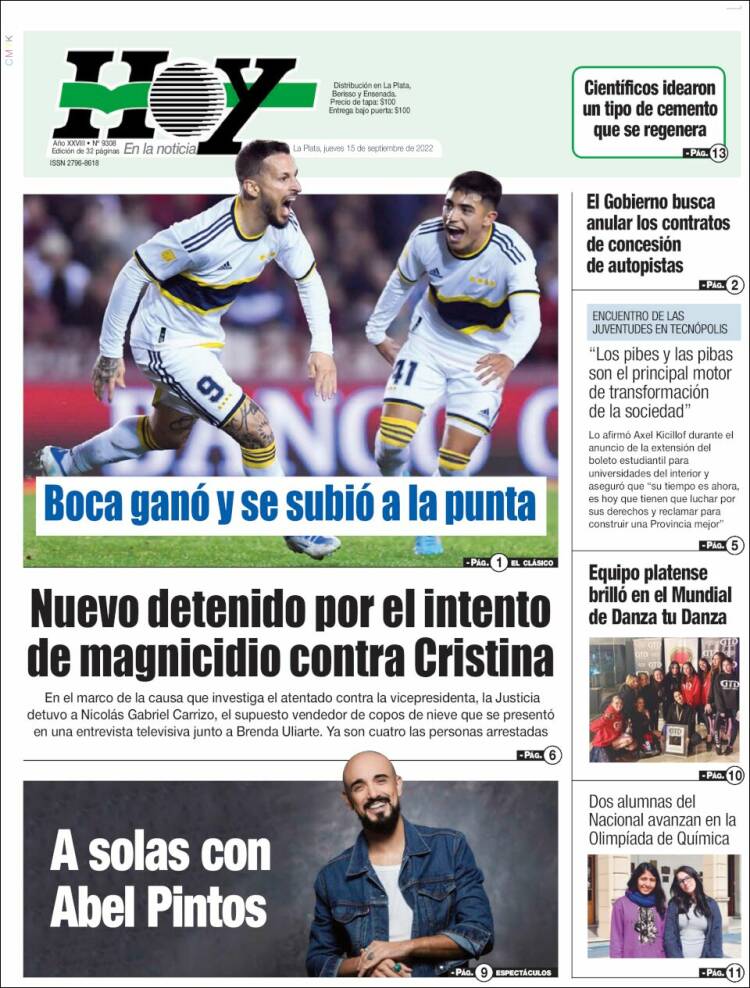 Portada de Diario Hoy (Argentina)
