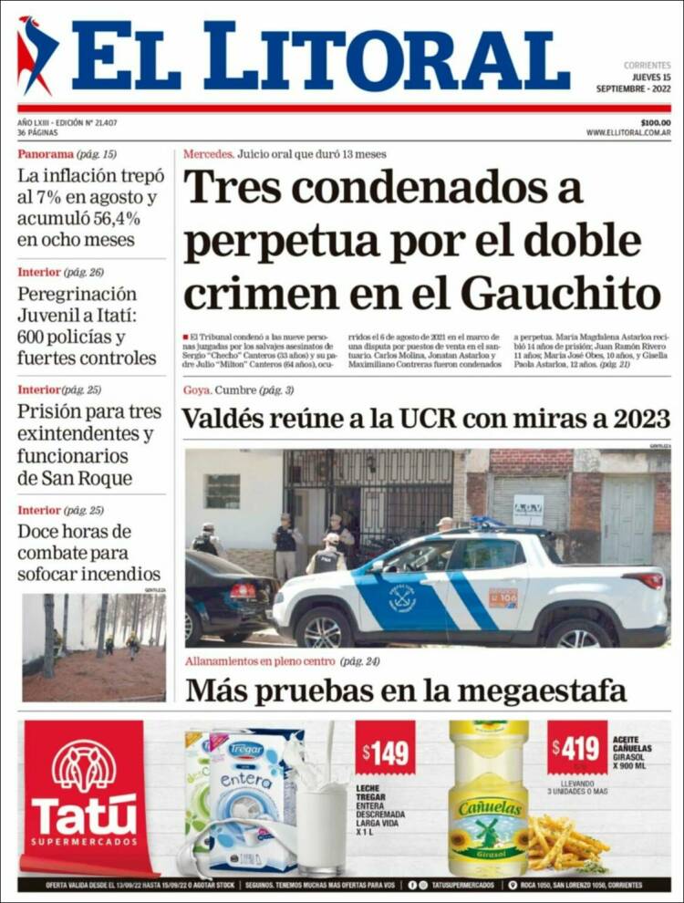 Portada de El Litoral Corrientes (Argentina)