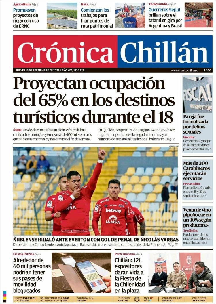 Portada de Crónica Chillán (Chile)