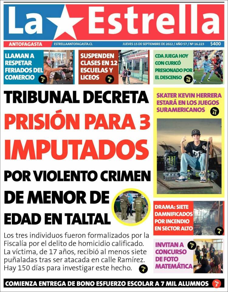 Portada de La Estrella del Norte (Chile)