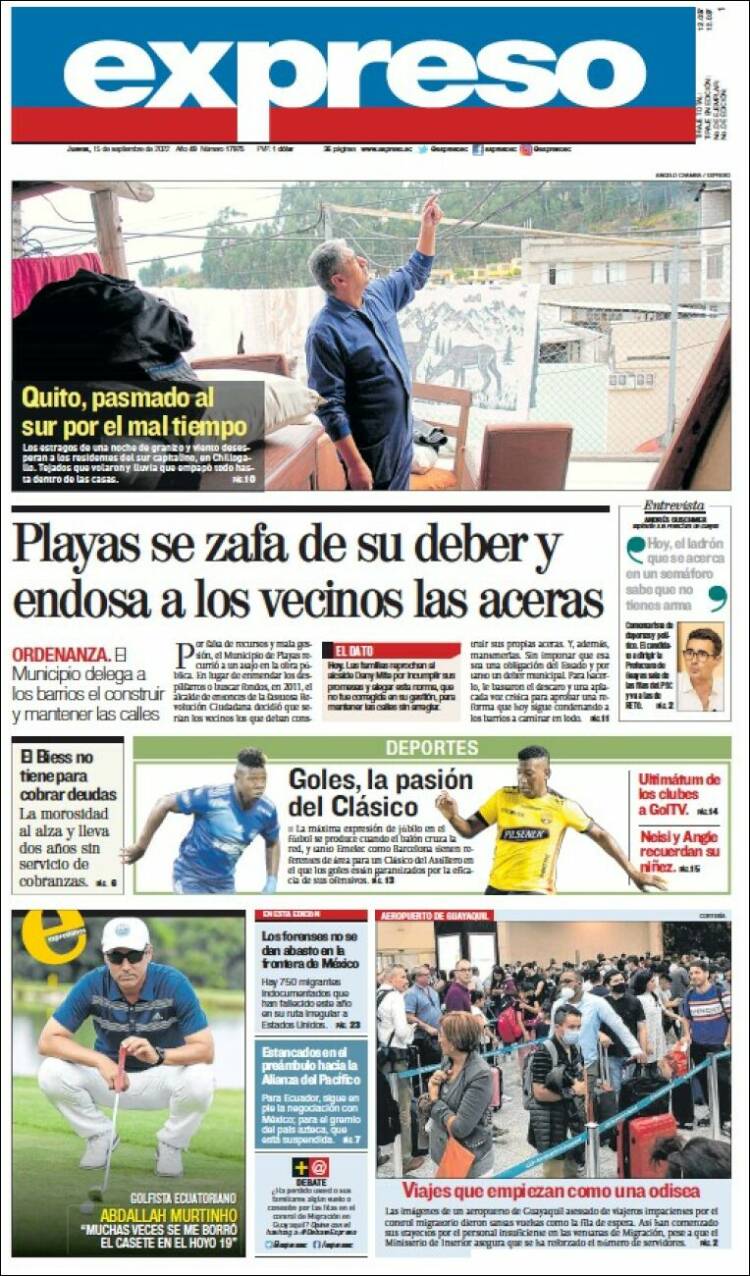 Portada de Expreso (Ecuador)
