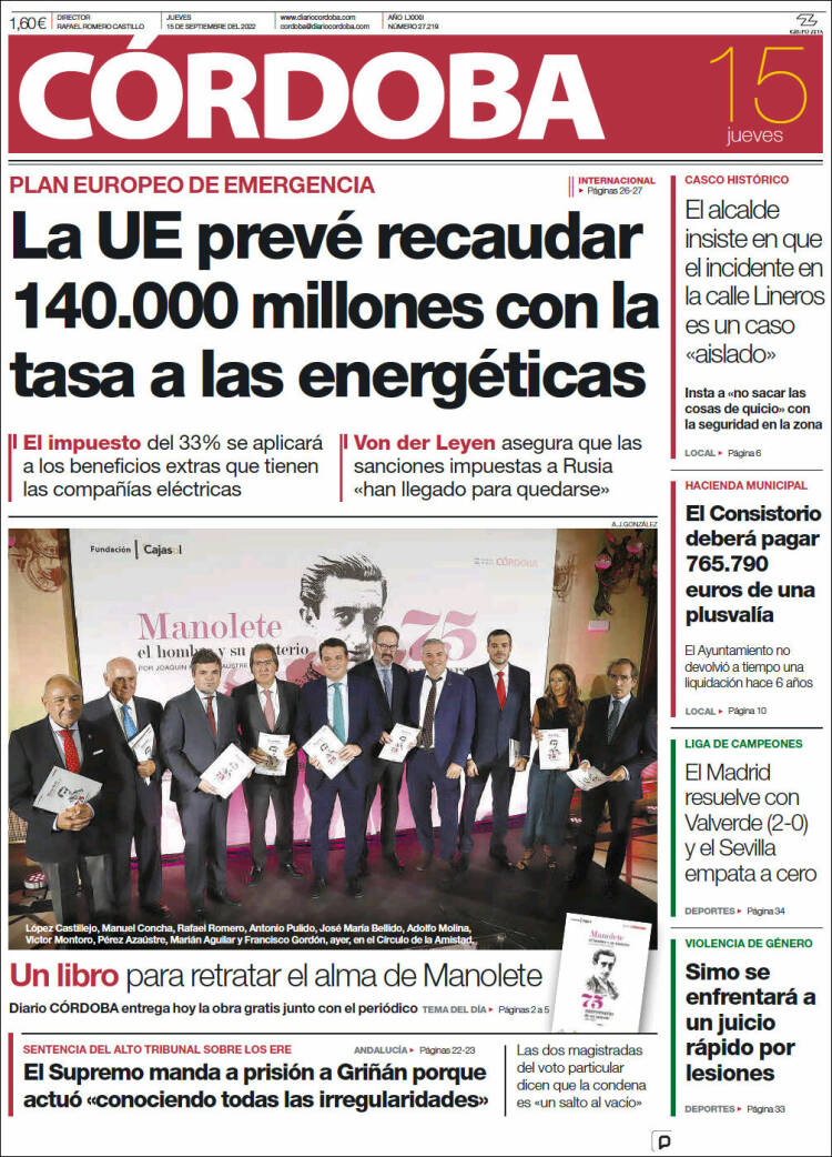 Portada de Diario de Córdoba (España)