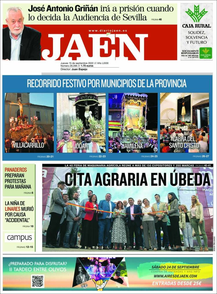 Portada de Diario Jaén (España)