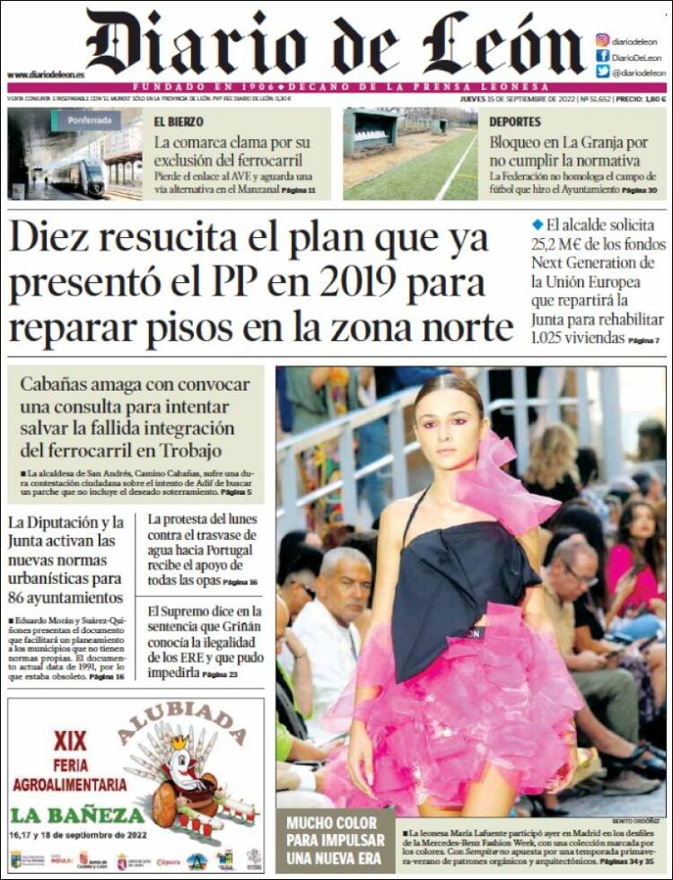 Portada de Diario de León (España)