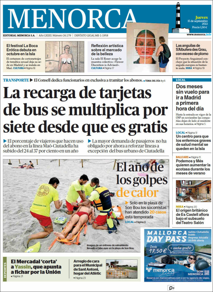 Portada de Menorca - Diario Insular (España)